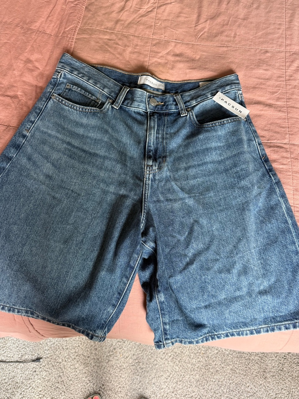 PacSun Medium Indigo Denim Shorts - Blue Wash
